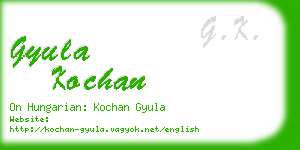 gyula kochan business card